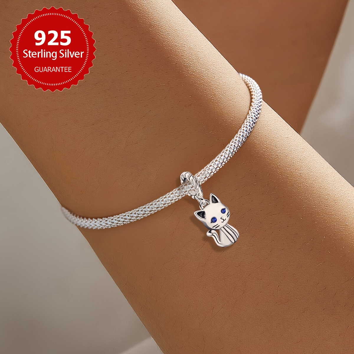 15G Cat DIY Pendant Bracelet & Necklace Accessory S925 Silver Jewelry